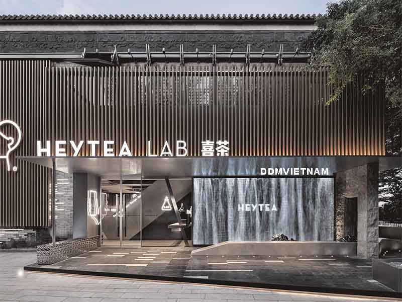 Cửa hàng HEYTEA LAB sử dụng đá mạ điện