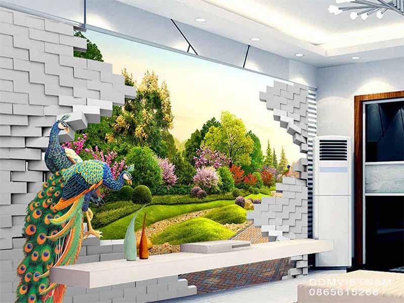 Vật liệu trang trí phòng khách-Gạch 3D