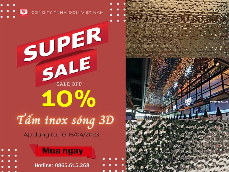 KHUYẾN MÃI 10% TOÀN BỘ SẢN PHẨM TẤM INOX SÓNG NƯỚC 304